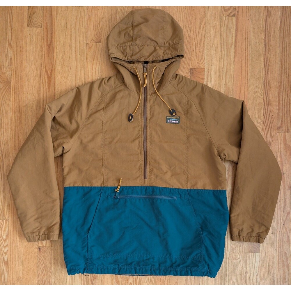 LL Bean Jacket Mens L Tall LT Mountain Classic Quilted Anorak Pullover Half Zip